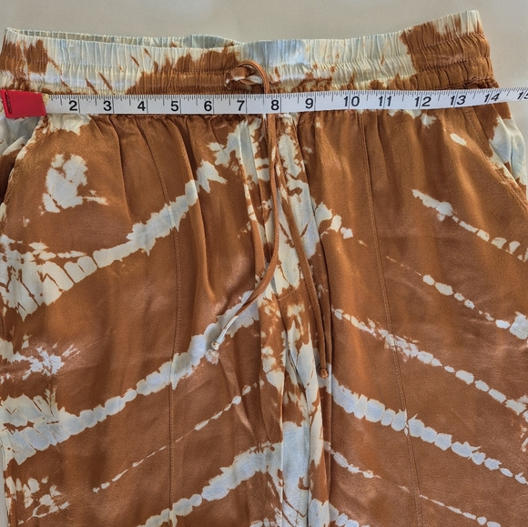 Young Fabulous & Broke Pants Satin Copper Print Pull On Wide Leg Size S NEW - Picture 10 of 12
